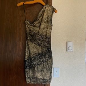 Bebe one shoulder lace mini dress